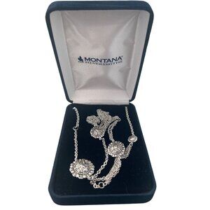 Montana Silversmiths Silver Plated Western Concho Necklace 18" With Velvet Box